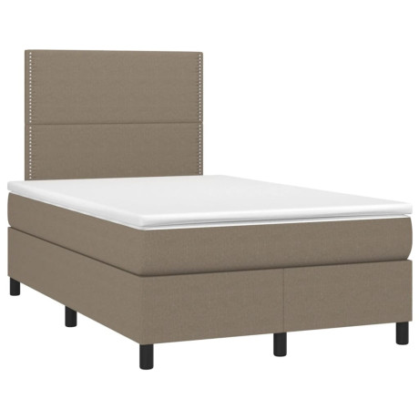 vidaXL Boxspring met matras en LED stof taupe 120x190 cm afbeelding3 - 1