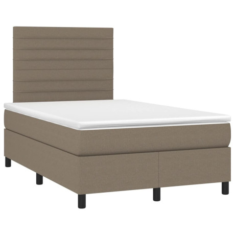 vidaXL Boxspring met matras en LED stof taupe 120x190 cm afbeelding3 - 1