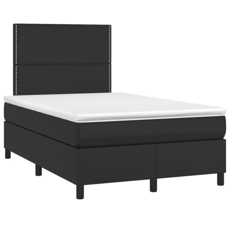 vidaXL Boxspring met matras en LED kunstleer zwart 120x190 cm afbeelding3 - 1