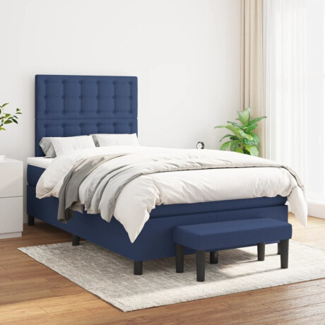 vidaXL Boxspring met matras stof blauw 120x190 cm afbeelding3 - 1