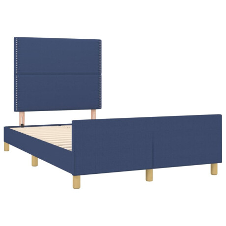 vidaXL Bedframe zonder matras 120x190 cm stof blauw afbeelding3 - 1