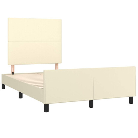 vidaXL Bedframe zonder matras 120x190 cm kunstleer crème afbeelding3 - 1