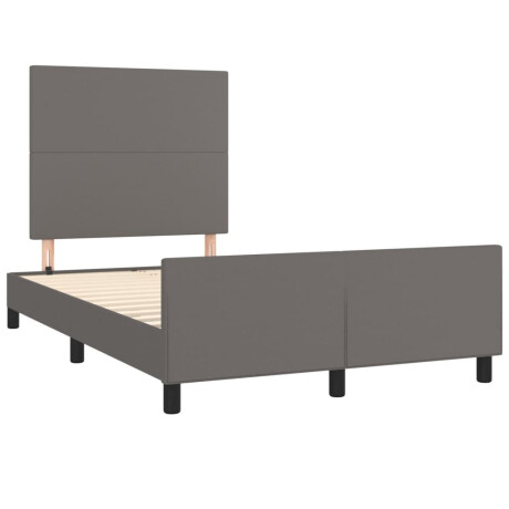 vidaXL Bedframe zonder matras 120x190 cm kunstleer grijs afbeelding3 - 1