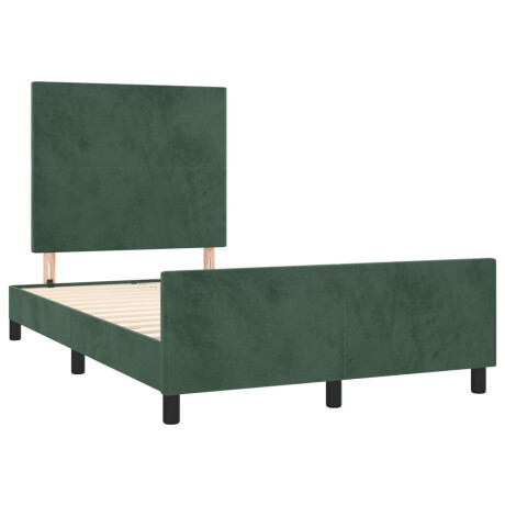 vidaXL Bedframe zonder matras 120x190 cm fluweel donkergroen afbeelding3 - 1