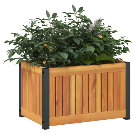 vidaXL Plantenbak 45x30x27,5 cm massief acaciahout en staal afbeelding3 - 1