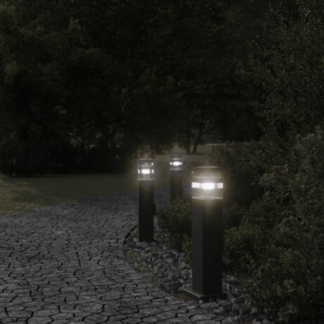 vidaXL Buitenvloerlampen 3 st met stopcontact 50 cm aluminium zwart afbeelding3 - 1