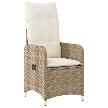 vidaXL 11-delige Bistroset met kussens poly rattan beige afbeelding3 - 1
