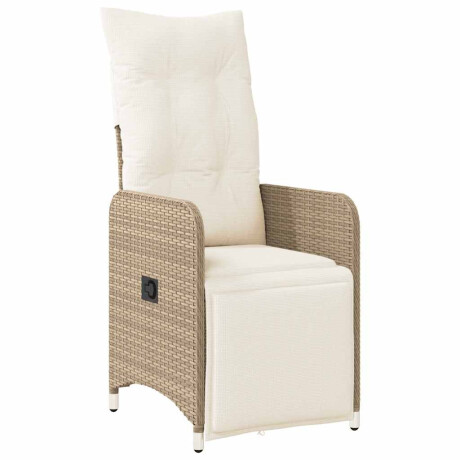 vidaXL 11-delige Bistroset met kussens poly rattan beige afbeelding3 - 1