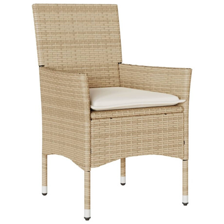 vidaXL 7-delige Tuinset met kussens poly rattan en glas beige afbeelding3 - 1