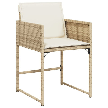 vidaXL 9-delige Tuinset met kussens poly rattan beige afbeelding3 - 1