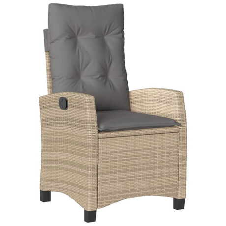 vidaXL 4-delige Tuinset met kussens poly rattan beige afbeelding3 - 1