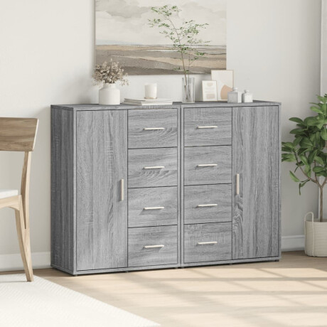 vidaXL Dressoirs 2 st 60x31x84 cm bewerkt hout grijs sonoma eikenkleur afbeelding3 - 1