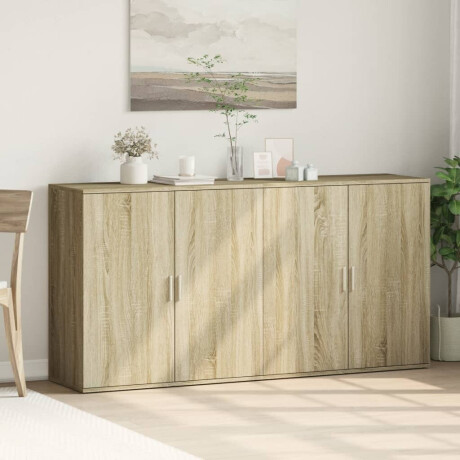 vidaXL Dressoirs 2 st 79x38x80 cm bewerkt hout sonoma eikenkleurig afbeelding3 - 1