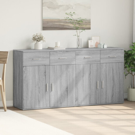 vidaXL Dressoirs 2 st 79x38x80 cm bewerkt hout grijs sonoma eikenkleur afbeelding3 - 1