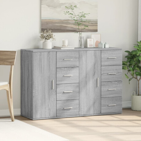 vidaXL Dressoirs 2 st 59x39x80 cm bewerkt hout grijs sonoma afbeelding3 - 1