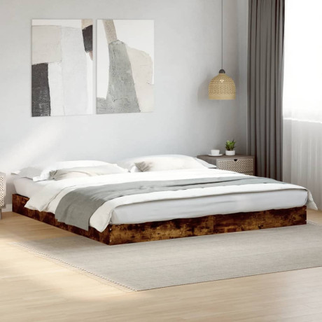 vidaXL Bedframe zonder matras hout gerookt eikenkleurig 180x200 cm afbeelding3 - 1