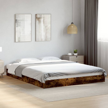 vidaXL Bedframe zonder matras hout gerookt eikenkleurig 160x200 cm afbeelding3 - 1