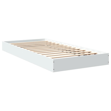 vidaXL Bedframe bewerkt hout wit 75x190 cm afbeelding3 - 1