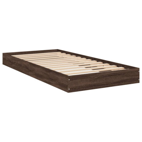 vidaXL Bedframe zonder matras bewerkt hout bruin eikenkleur 75x190 cm afbeelding3 - 1