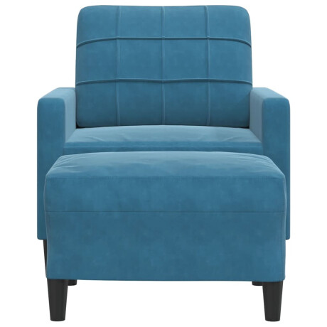 vidaXL Fauteuil met voetenbank 60 cm fluweel blauw afbeelding3 - 1