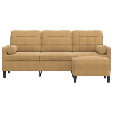 vidaXL Driezitsbank met voetenbank 180 cm fluweel bruin afbeelding3 - 1
