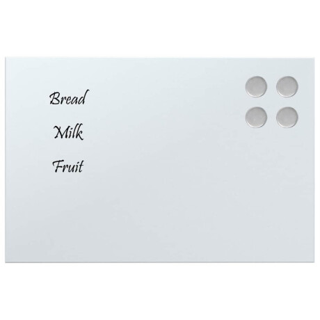 vidaXL Magneetbord voor aan de wand 30x20 cm gehard glas wit afbeelding3 - 1