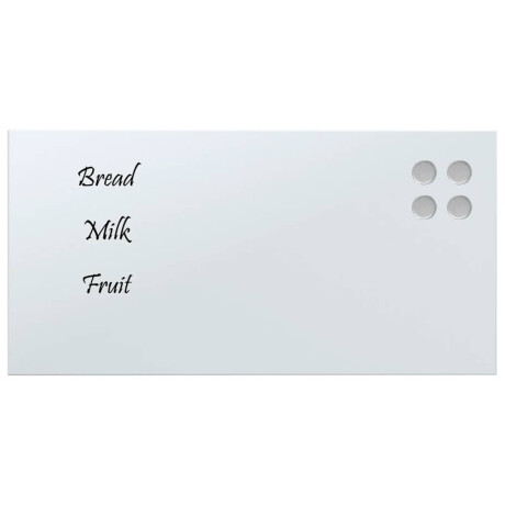 vidaXL Magneetbord voor aan de wand 60x30 cm gehard glas wit afbeelding3 - 1