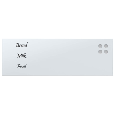 vidaXL Magneetbord voor aan de wand 80x30 cm gehard glas wit afbeelding3 - 1
