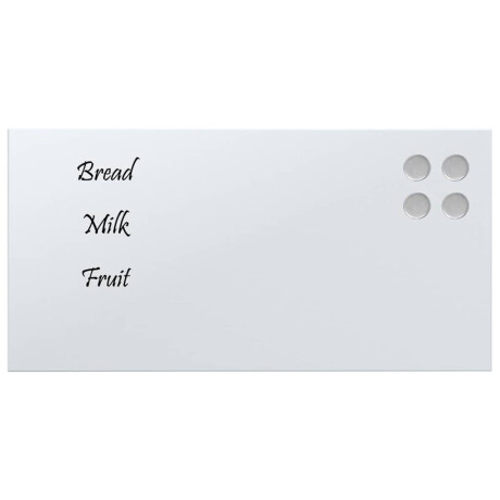 vidaXL Magneetbord voor aan de wand 40x20 cm gehard glas wit afbeelding3 - 1