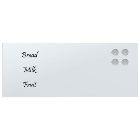 vidaXL Magneetbord voor aan de wand 50x20 cm gehard glas wit afbeelding3 - 1