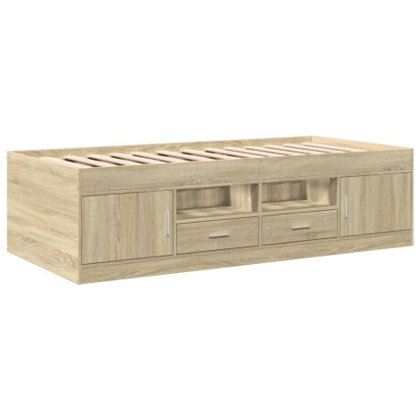 vidaXL Slaapbank met lades zonder matras 90x200 cm sonoma eikenkleurig afbeelding3 - 1