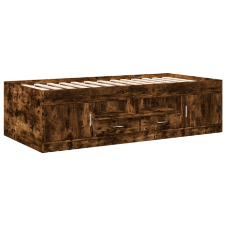 vidaXL Slaapbank met lades zonder matras 90x200 cm gerookt eikenkleur afbeelding3 - 1