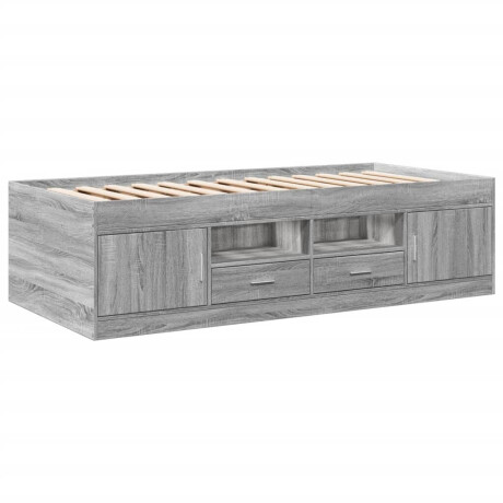vidaXL Slaapbank met lades zonder matras 90x200 cm grijs sonoma eiken afbeelding3 - 1