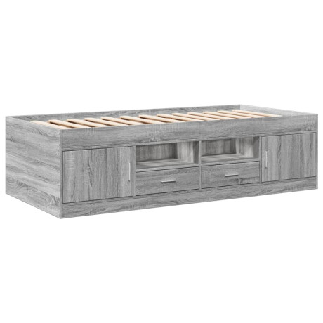 vidaXL Slaapbank met lades zonder matras 90x190 cm grijs sonoma eiken afbeelding3 - 1
