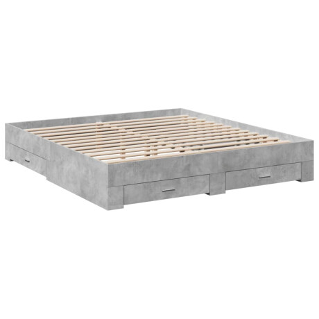 vidaXL Bedframe met lades bewerkt hout betongrijs 200x200 cm afbeelding3 - 1