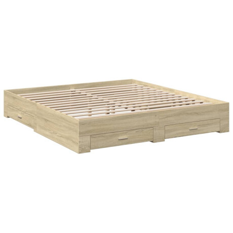vidaXL Bedframe met lades bewerkt hout sonoma eikenkleurig 180x200 cm afbeelding3 - 1