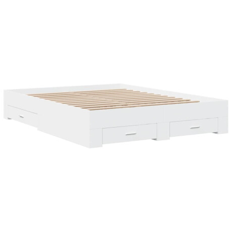 vidaXL Bedframe met lades bewerkt hout wit 150x200 cm afbeelding3 - 1