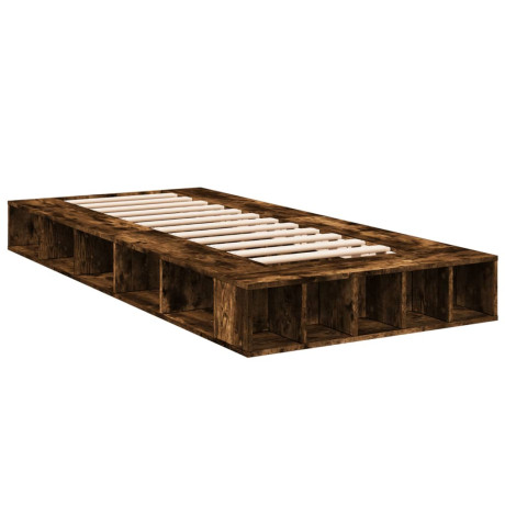 vidaXL Bedframe bewerkt hout gerookt eikenkleurig 100x200 cm afbeelding3 - 1