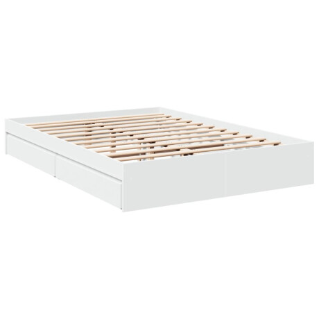 vidaXL Bedframe met lades bewerkt hout wit 160x200 cm afbeelding3 - 1