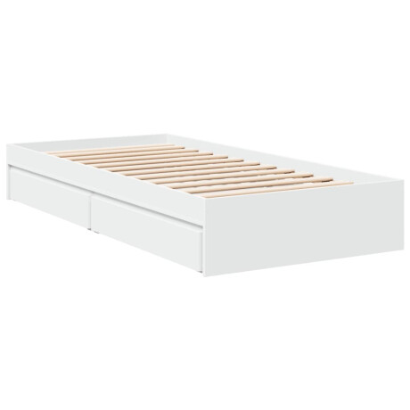 vidaXL Bedframe met lades bewerkt hout wit 100x200 cm afbeelding3 - 1