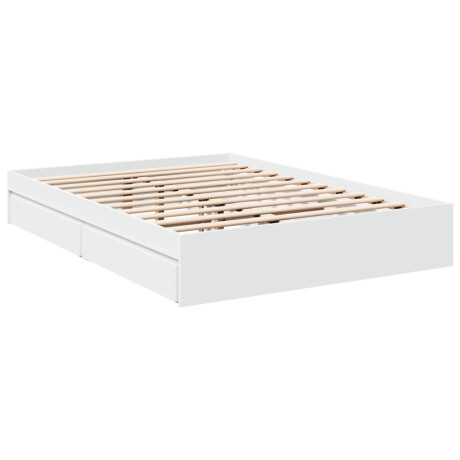 vidaXL Bedframe met lades bewerkt hout wit 135x190 cm afbeelding3 - 1