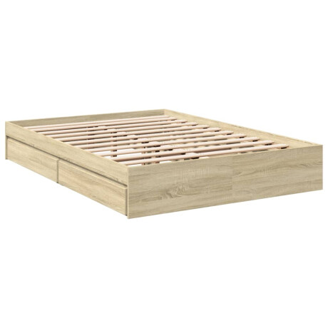 vidaXL Bedframe met lades bewerkt hout sonoma eikenkleurig 120x190 cm afbeelding3 - 1