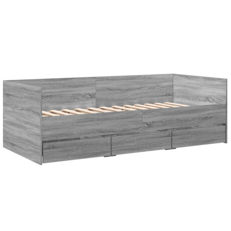 vidaXL Slaapbank met lades zonder matras 90x200 cm grijs sonoma eiken afbeelding3 - 1