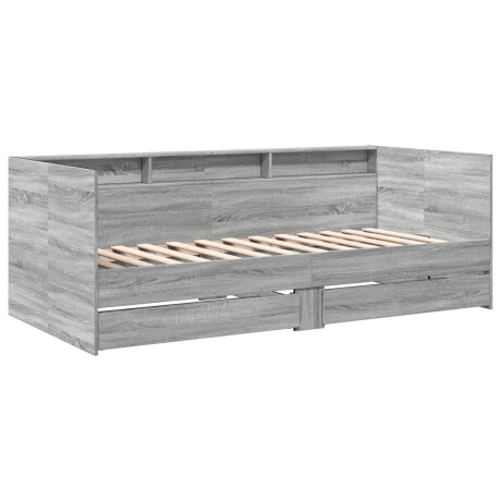 vidaXL Slaapbank met lades zonder matras 90x200 cm grijs sonoma eiken afbeelding3 - 1