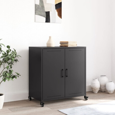 vidaXL Dressoir 68x39x72 cm staal zwart afbeelding3 - 1