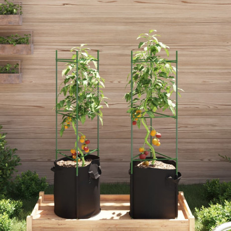 vidaXL Tomatenkooi met plantenzak 2 st 116 cm staal en polypropeen afbeelding3 - 1