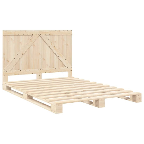 vidaXL Bedframe met hoofdbord massief grenenhout 160x200 cm afbeelding3 - 1