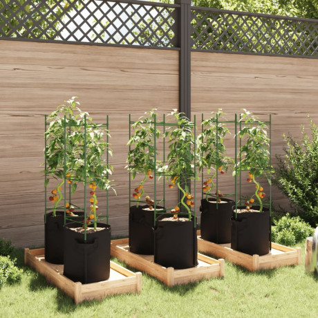 vidaXL Tomatenkooien met plantenzak 6 st 116 cm staal en polypropeen afbeelding3 - 1