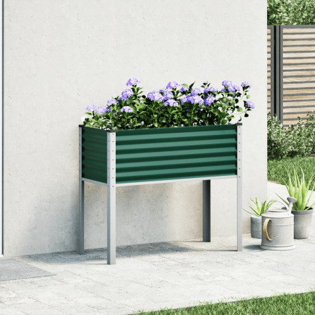 vidaXL Plantenbak 100x41x90 cm staal groen afbeelding3 - 1