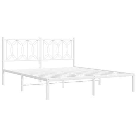 vidaXL Bedframe met hoofdbord metaal wit 160x200 cm afbeelding3 - 1